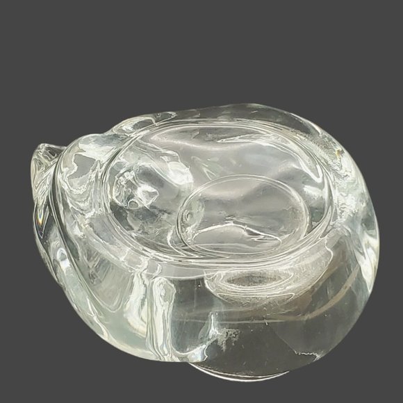 VTG‎ Indiana Glass Sleeping Cat Votive 5" Crystal Candle Holder Paper Weight USA - Picture 5 of 7